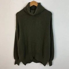 NOBLE ノーブル ニット セーター タートルネック アースカラー モスグリーン レディース 古着 シンプル カジュアル