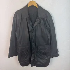 レザージャケット コート カーコート 無地 ブラック メンズ 古着 渋カジ モード　アメカジ