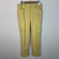 theory luxe セオリーリュクス パンツ スラックス センタープレス 無地 イエロー 038サイズ レディース 古着 シンプル きれいめ
