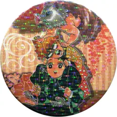 【中古】バッジ・ピンズ(キャラクター) 【レア】 竈門炭治郎＆我妻善逸＆嘴平伊之助(ホロ) 「鬼滅の刃 コレクション缶バッジ 第2弾」 ジャンプショップグッズ