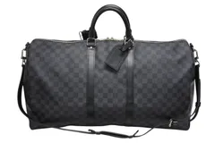 極美品 LOUIS VUITTON ルイヴィトン キーポルバンドリエール55 ボストンバッグ N41413 ダミエグラフィット ブラック 中古 4b009856