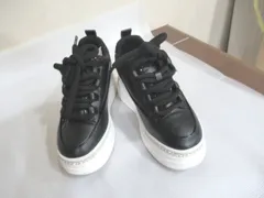 Noubel Voug   ヌーベルヴォーグ  　リュクス 　ラインストーン　厚底スニーカー　 24.5cm 　ブラック×ホワイト  　シューズ　レディース