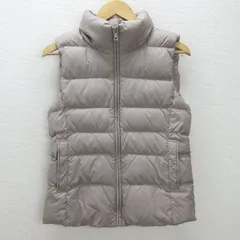 D■ユニクロ/UNIQLO ウルトラライトダウン ベスト/211-128593【L】ベージュ/LADIES/28【中古】■