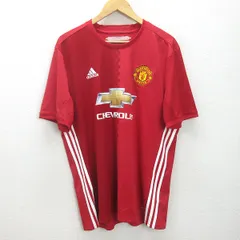 D■マンチェスターユナイテッド/MANCHESTER UNITED ゲームシャツ Tシャツ【4XO】赤/MENS■12【中古】