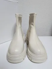 アイボリー起毛 アンクル ブーツ / チェルシーブーツ 240