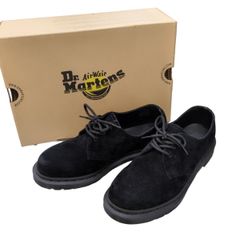 未使用品 Dr. Martens ドクターマーチン ブラック シューズ スエード 革靴 UK7 26cm 1461 MONO 25699001 3ホール