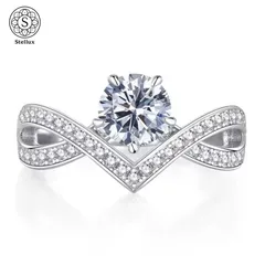 【1カラットが指先を主役に】モアサナイト×S925リング｜GRA鑑定書付／Vラインデザイン／細見え効果／婚約・プレゼント・普段使いにも人気