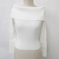グレイル GRL ニット プルオーバー 長袖 オフタートル 白 ホワイト S
