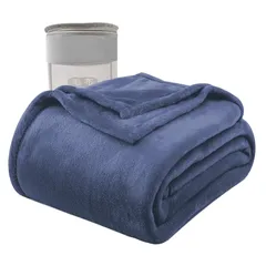 ★注目商品★Oseamaid 毛布 ダブル ブランケットフランネル ふんわり あったか 柔軟軽量 洗濯可能 静電防止 抗菌防臭 180X200cm(ブルー)