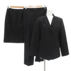 コムサイズム COMME CA ISM テーラードジャケット スカート パンツ スーツ 3点セット 3B 背抜き ノーベント センタープレス M 紺 ネイビー /GV ■GY99