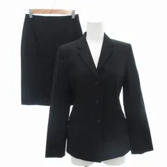 アンタイトル UNTITLED スーツ セットアップ ジャケット シングル 総裏地 スカート ひざ丈 1 黒 ブラック /UD