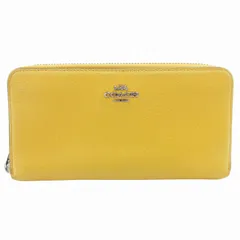 コーチ COACH 長財布 ウォレット ラウンドファスナー ロゴ レザー 黄 イエロー /GV ■GY99