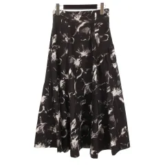 プロポーション ボディドレッシング PROPORTION BODY DRESSING ぼかしフラワー スカート ブラック M 251128E ■GY43