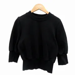 3.1 フィリップリム 3.1 phillip lim フレンチテリーパフスリーブスウェット トレーナー 七分袖 XS 黒 ブラック P202-1326-UFT /NM23 IBO83