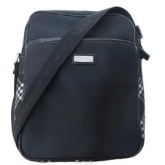 バーバリーブラックレーベル BURBERRY BLACK LABEL ナイロン ショルダーバッグ 切替 ノバチェック ロゴプレート 黒 ブラック