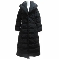モンクレール MONCLER G32-003 NF EN 12934 CLASSE1 茶タグ ナイロン ダウンコート ロング Aライン マキシ丈 黒 ブラック 0 約XSサイズのサムネイル