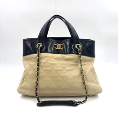 「ODJ CHIEN66様専用」CHANEL マトラッセ インザミックス チェーン 16番台 2way トートバッグ カーフ ブラック×ベージュ ショルダーバッグ ゴールド