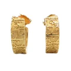 クリスチャンディオール Christian Dior イヤリング トロッター フープ ロゴ ゴールドカラー /AE ■GY47