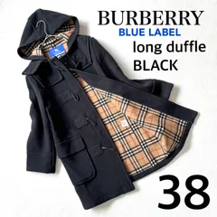 極美品・完品・38・ブラック✨バーバリーブルーレーベル ロング ダッフルコート フード ウール ノバチェック ノヴァチェック