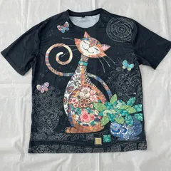 ネコTシャツ黒猫T（Lサイズ/XLサイズ)春夏秋半袖おおきめオーバーサイズ猫好き必見