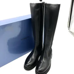 【新品未使用】NAPOLEONI ナポレオーニ 36 23cm ロングブーツ レザー 本革 黒 ブラック