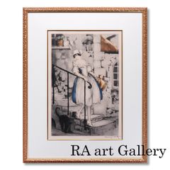 ルイ・イカール ミルクメイド 人物画 女性像 黒猫 美人画 動物画 階段