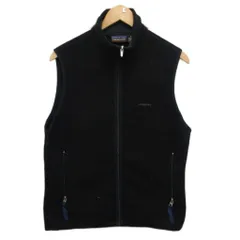 パタゴニア Patagonia 古着 90s シンチラ フリースベスト USA製 S 黒 ブラック F109 ■MET2