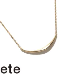 良品★ete K10 クレセントムーン ネックレス トップ2.2ｃｍ ゴールド エテ★