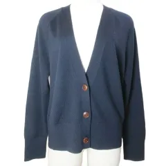 バナナリパブリック BANANA REPUBLIC タグ付き 21AW ニット カーディガン 長袖 メリノウール Vネック M 紺 ネイビー /X