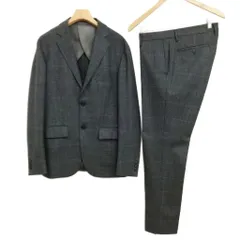 エディフィス EDIFICE グレンチェック シングル 2B スーツ セットアップ ジャケット スラックス 46 / 48 チャコール