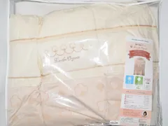 【新品未使用】西川リビング製 オーガニック羽毛カバーリング6点組ふとん 蛯原英里プロデュース ベビー布団セット（羽毛掛け布団・固綿敷きふとん・枕・掛け布団カバー・シーツ・枕カバー）のサムネイル