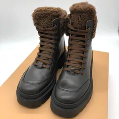 【新品同様】?CORSO ROMA 9?  ブーツ 35(22.5cm) 黒 レザー ムートン イタリア製