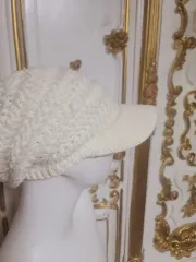 白ニットキャップ帽子ハット