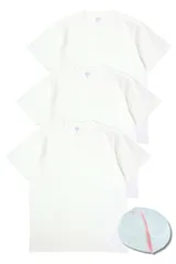 [ＵＮＣＨＡＩＮ] Tシャツ メンズ 厚手 綿100％ 半袖 クルーネック 無地 白 黒 ヘビーウェイト ３枚組 洗濯ネット付き (Ｍ, ホワイト) [ホワイト] [M]