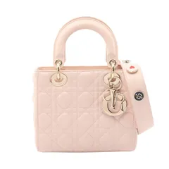 ディオール Dior ハンドバッグ LADY DIOR MY ABCDIOR レディディオール スモール カナージュ ライトピンク レザー レディディオール カナージュ 2wayトート レディース