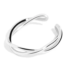 【新品】 [Matthewmark]【リング × イヤーカフ 2way ツイストデザイン (プラチナ)】レディース イヤリング ピンキーリング ツイスト 重ね付け 金属アレルギー対応 プラチナ仕上げ アクセサリー 誕生日 プレゼント ギフト earcuff 1