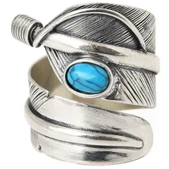 【新品】 マットシルバー シルバー925 本物 特大 ターコイズ イーグル フェザー リング 指輪 インディアン 羽根 モチーフ 彫り込み メンズ レディース シンプル 太め 巾着付き カジュアル おしゃれ かっこいい 人気 ブランド ジュエリー アクセサ 0
