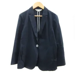 クミキョク 組曲 KUMIKYOKU テーラードジャケット ミドル丈 シングルボタン 無地 1 紺 ネイビー /YS22