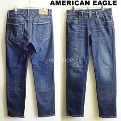 アメリカンイーグル　スリムストレートデニム　W80cm　強 ストレッチ　藍青　Sz.30　AMERICAN EAGLE