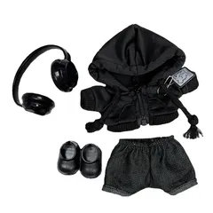 【新品】 17cm着せ替えコスチューム、洋服、17cmぬいぐるみ、DIYアクセサリー、ドールコスチューム、かわいい、ラブブ対応着せ替えコスチューム、おしゃれでかっこいい衣装 (Black 05) 0