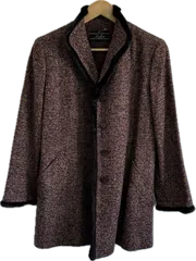 ZM1679 【美品】Leilianレリアン　コートジャケット　アウター　ブラウン　ミンクファーアルパカ混　レディース　7サイズ