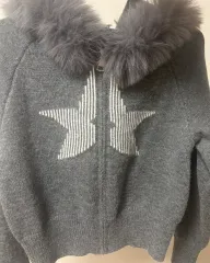 ニットファー ジップアップ