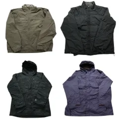 古着卸 まとめ売り コロンビア ヘビー ジャケット 4枚セット (メンズ XL ) 90’s 白タグ スタンドカラー フーディー 中古 古着 NC8919