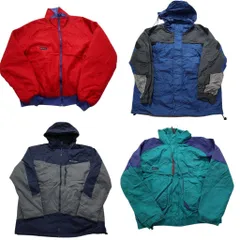 古着卸 まとめ売り コロンビア ヘビー ジャケット 4枚セット (メンズ XL ) 紺タグ 80’s マウンテンパーカー ツートン 中古 古着 NC8916