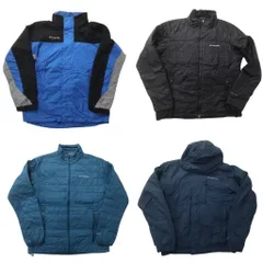 古着卸 まとめ売り コロンビア ヘビー ジャケット 4枚セット (メンズ M ) マルチカラー 中綿 フーディー 中古 古着 NC8930