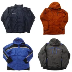 古着卸 まとめ売り コロンビア ヘビー ジャケット 4枚セット (メンズ M ) マウンテンパーカー マルチカラー フーディー 中古 古着 NC8928