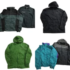 古着卸 まとめ売り コロンビア ライト ジャケット 6枚セット (メンズ L /XL ) スタンドカラー フーディー フルジップ 中古 古着 NC8966