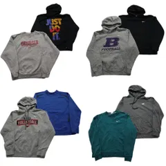 古着卸 まとめ売り ナイキ NIKE スウェット 8枚セット (メンズ M ) スウォッシュ クルーネック カレッジ風 フーディー 中古 古着 NC9084