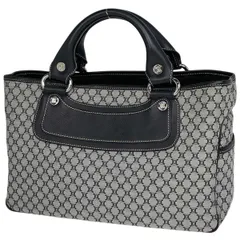 セリーヌ CELINE ブギーバッグ マカダム柄 ハンドバッグ キャンバス グレー ブラック レディース 【中古】