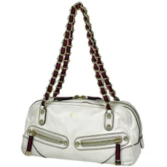 グッチ GUCCI ロゴ ショルダーバッグ シェリーライン ウェブ ショルダーバッグ レザー ホワイト 152462 レディース 【中古】